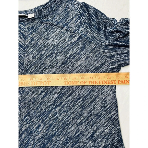 Weekends by Chicos Women Asymmetrical Knit Sweater Sz 3 Lightweight Blue Stretch - Picture 8 of 9